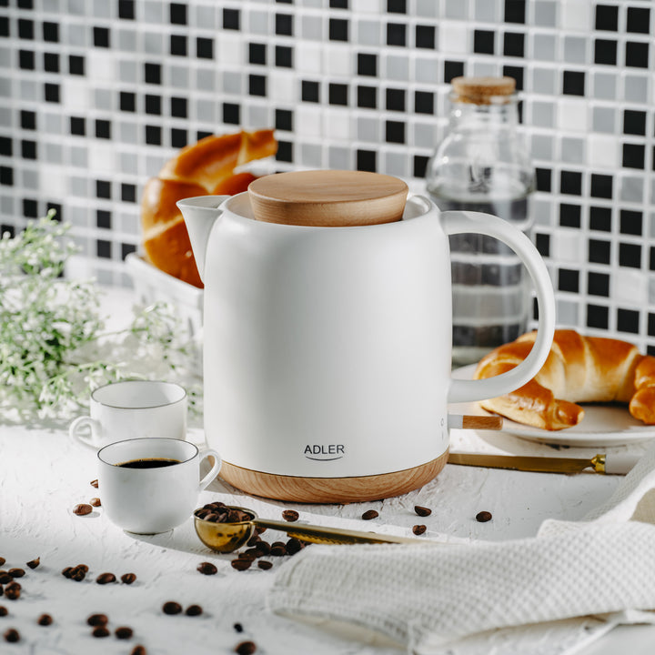 Chaleira elétrica em cerâmica Adler AD 1304 1,0 L, 1200 W, em bruto