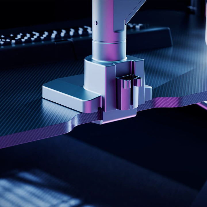 Escritorio para juegos NanoRS, negro, con soporte para auriculares y tazas, retroiluminación RGB, max. 75kg, dimensiones 1200x600x750mm, RS102