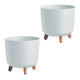 Vaso de flores Prosperplast, com pernas, acessório para irrigação, altura 28,5 cm, branco, Gracia Tubus, conjunto de 2 peças