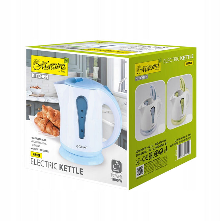 Chaleira Elétrica Maestro, 1000W, 1L, Azul, MR028