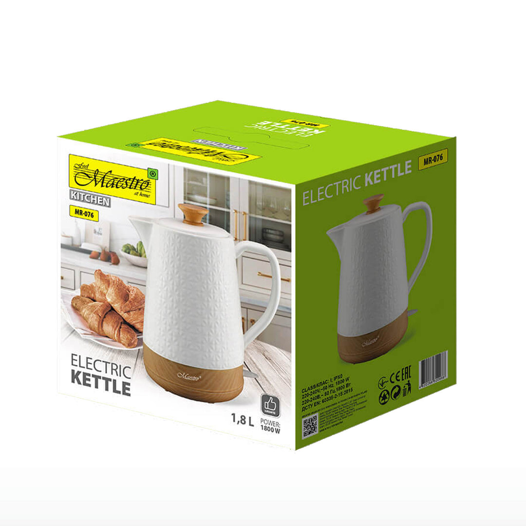 Maestro Hervidor sin cable, cerámica, 1800W, 1,8l, MR076