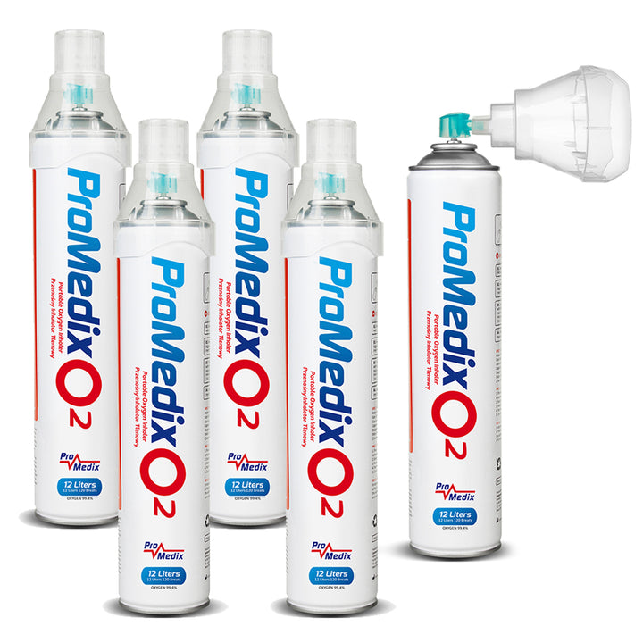 Inalador portátil de oxigénio Promedix 99,4% em lata, 12L, PR-994, 5 unidades