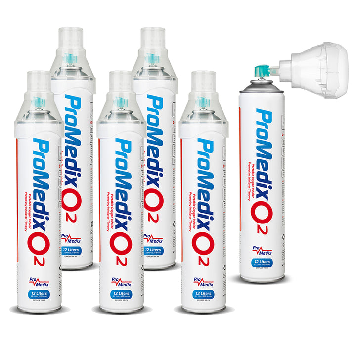 Promedix Inhalador portátil de oxígeno enlatado al 99,4% 12L, PR-994, 6 unidades