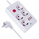 Regleta de enchufes Maclean, cable alargador de 4 tomas + 3xUSB, 110-240 V CA 50/60 Hz, 2,1 A máx. 2500 W, 1,5 m, blanco, MCE392 W