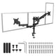 Soporte para 3 monitores Maclean, resorte de gas, 17"-27", 2-8kg, negro, MC-137