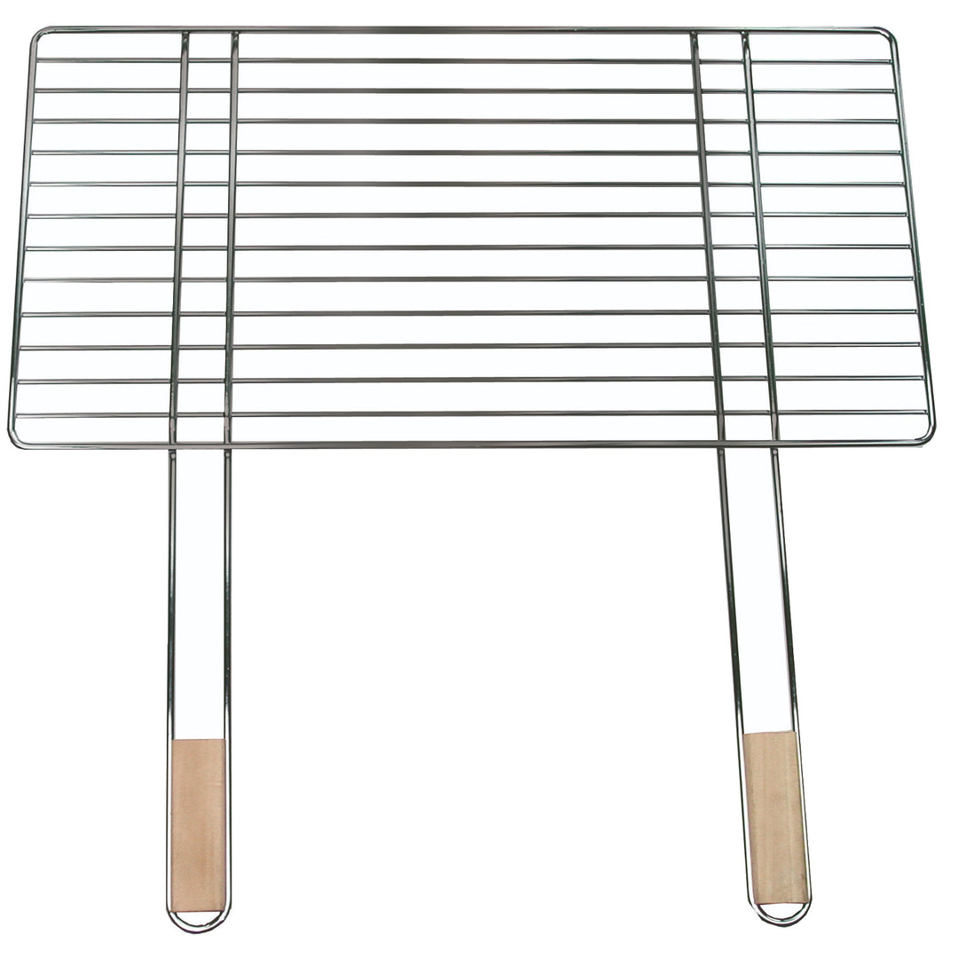 Master Grill & Party Grill, acero cromado, asas de madera, 58x30cm, MG253