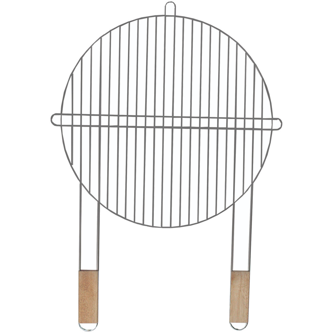 Master Grill & Party rejilla redonda, acero cromado, asas de madera, 51cm, MG257