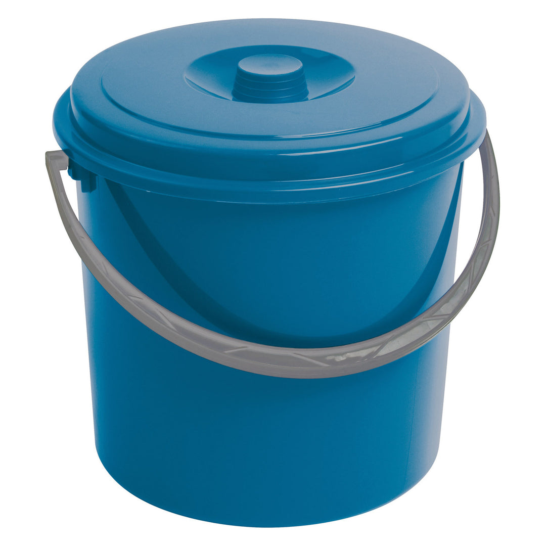 Balde Curver, com tampa, pega confortável, 16L, azul, 235235
