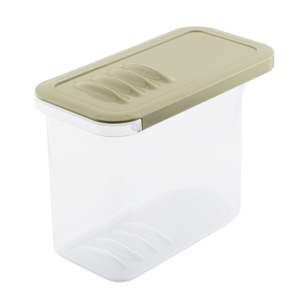 Recipiente para Alimentos BranQ, 1L, Transparente, Tampa Verde Oliva, Tubarão