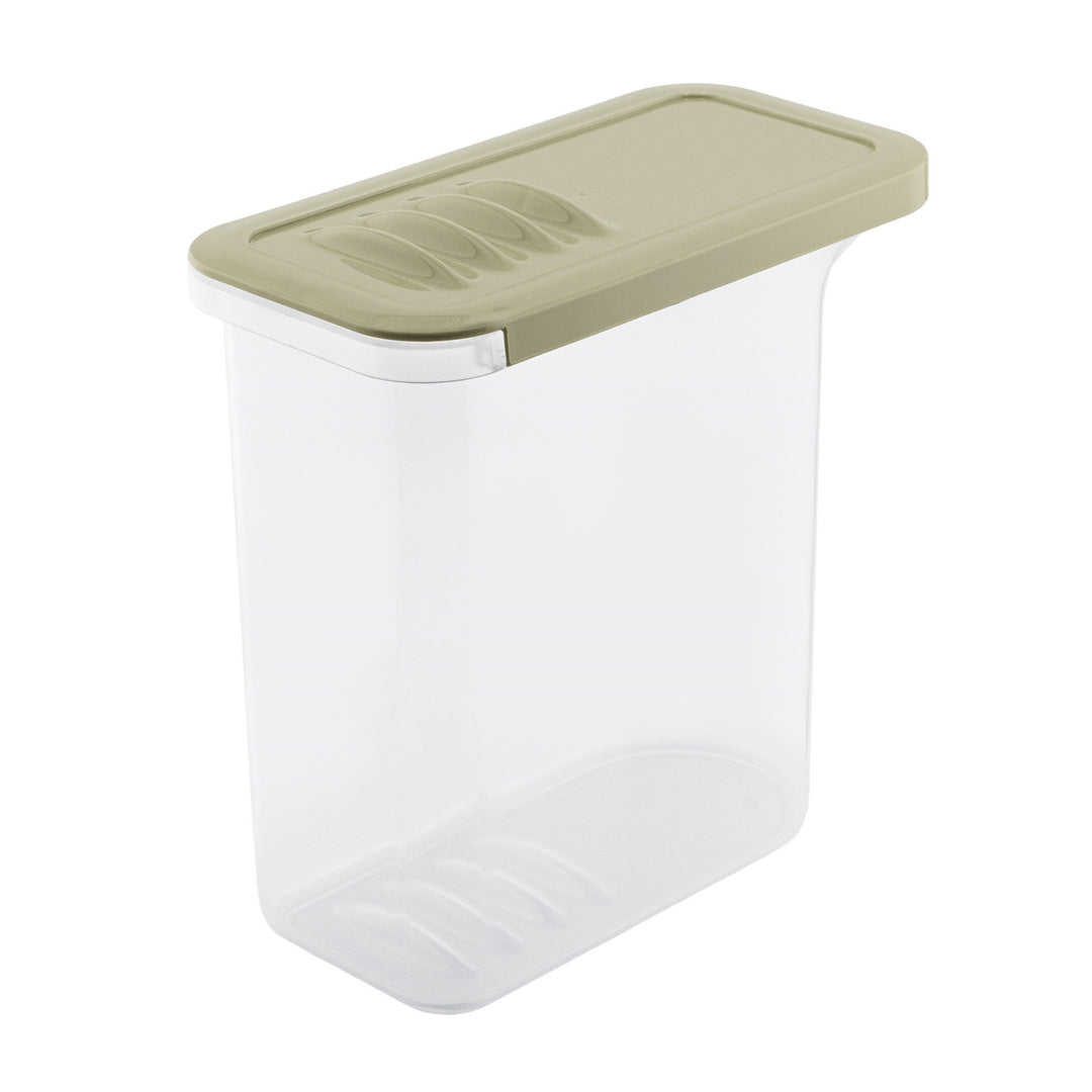 BranQ Recipiente para Alimentos, 1,5L, Transparente, Tampa Verde Oliva, Tubarão
