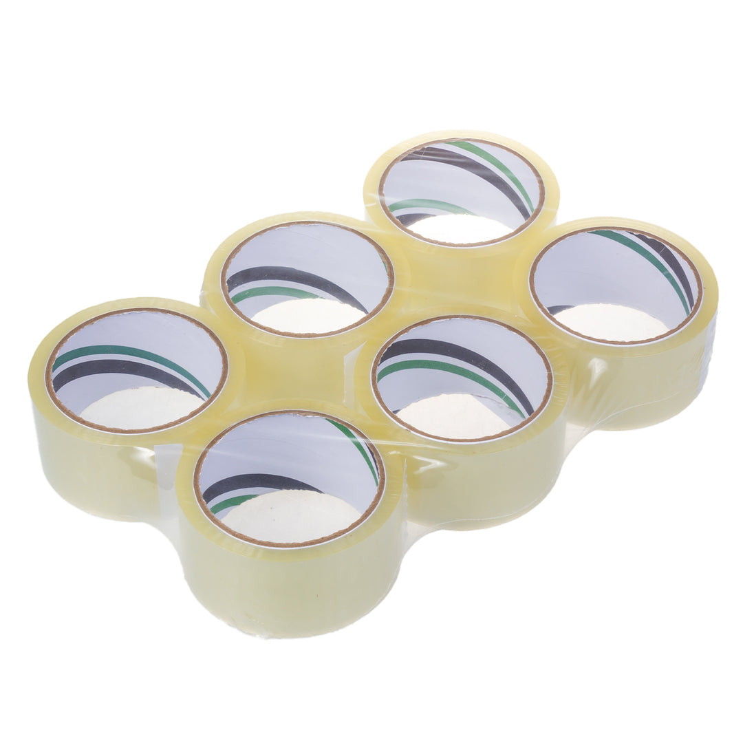 Cinta de embalaje acrílica transparente autoadhesiva 54m 48mm - 6 piezas