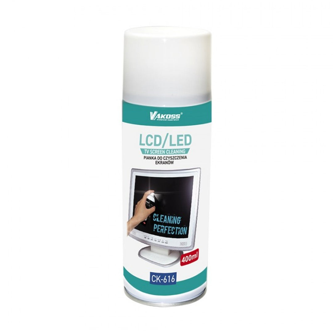 Vakoss Espuma limpiadora para TV, 400 ml, para todas las pantallas planas