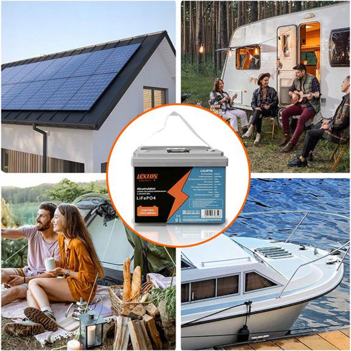 Batería de litio fosfato de hierro LiFePo4 Lexton, con BMS, 12,8 V, 70 Ah, LXLFP70