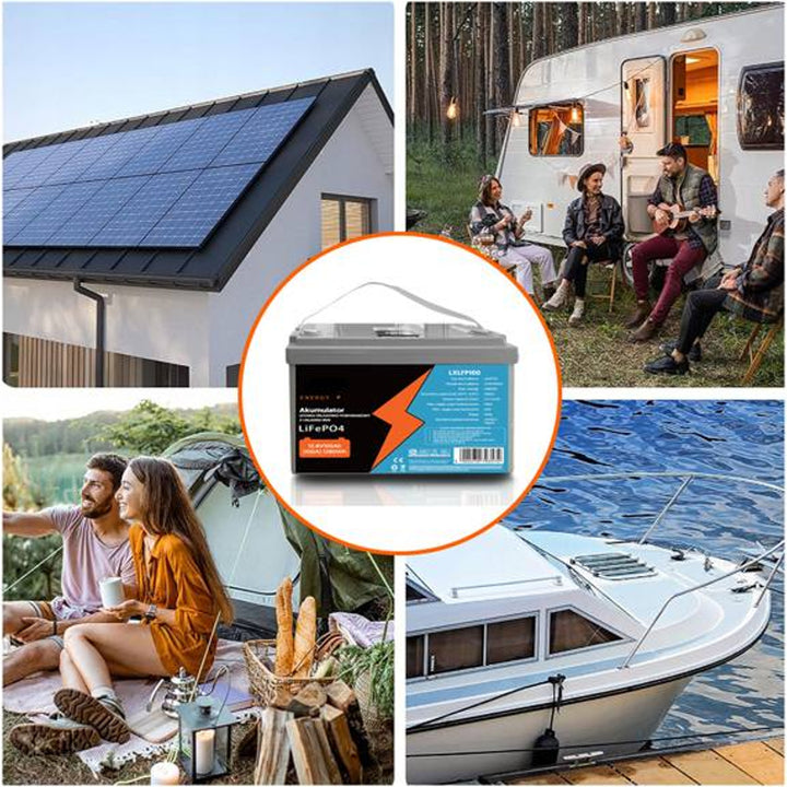 Batería de litio fosfato de hierro LiFePo4 Lexton, con BMS, 12,8 V, 100 Ah, LXLFP100