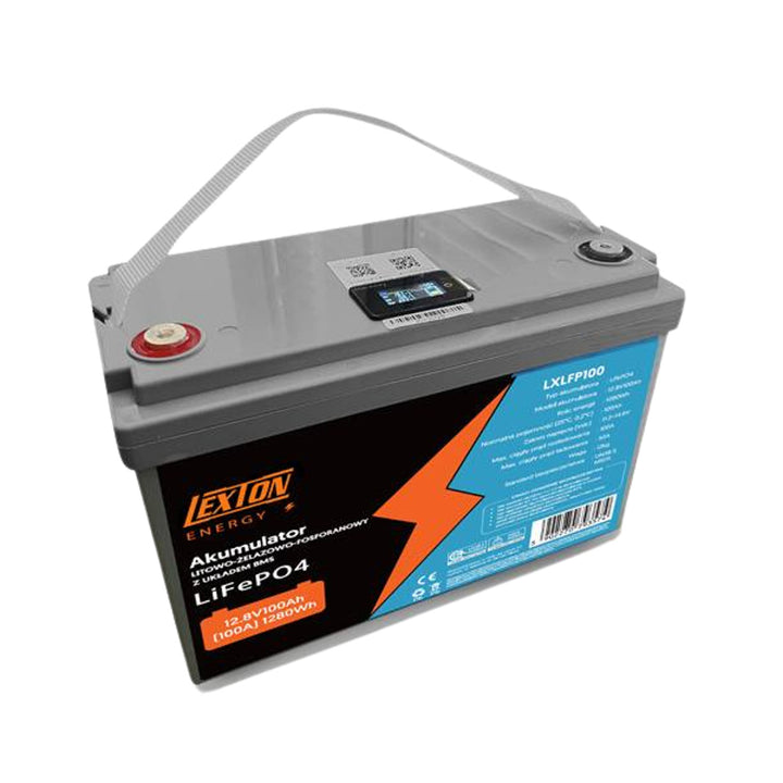 Batería de litio fosfato de hierro LiFePo4 Lexton, con BMS, 12,8 V, 100 Ah, LXLFP100