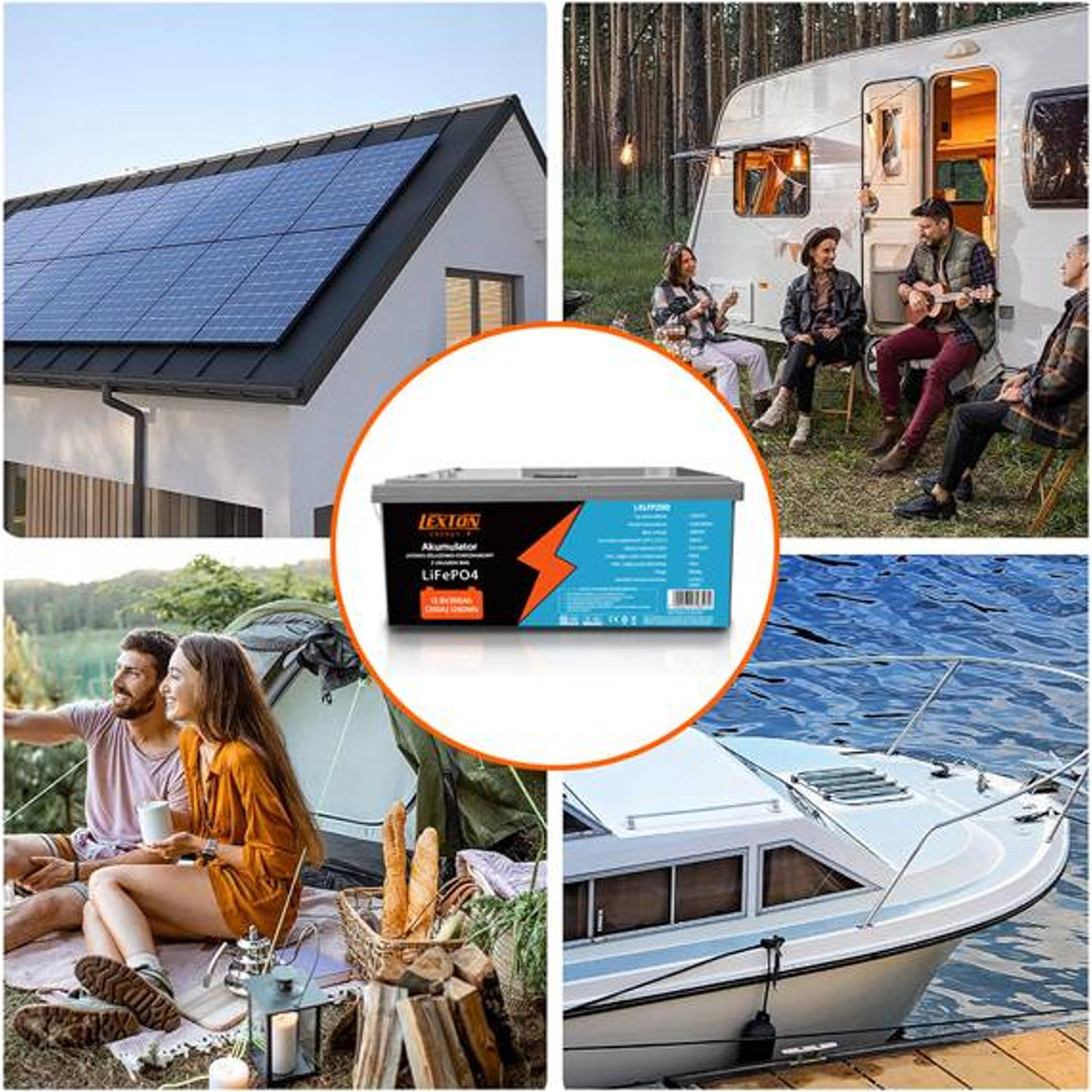 Batería LiFePo4 Lexton de litio-hierro-fosfato, con BMS, 12,8V, 200Ah, LXLFP200