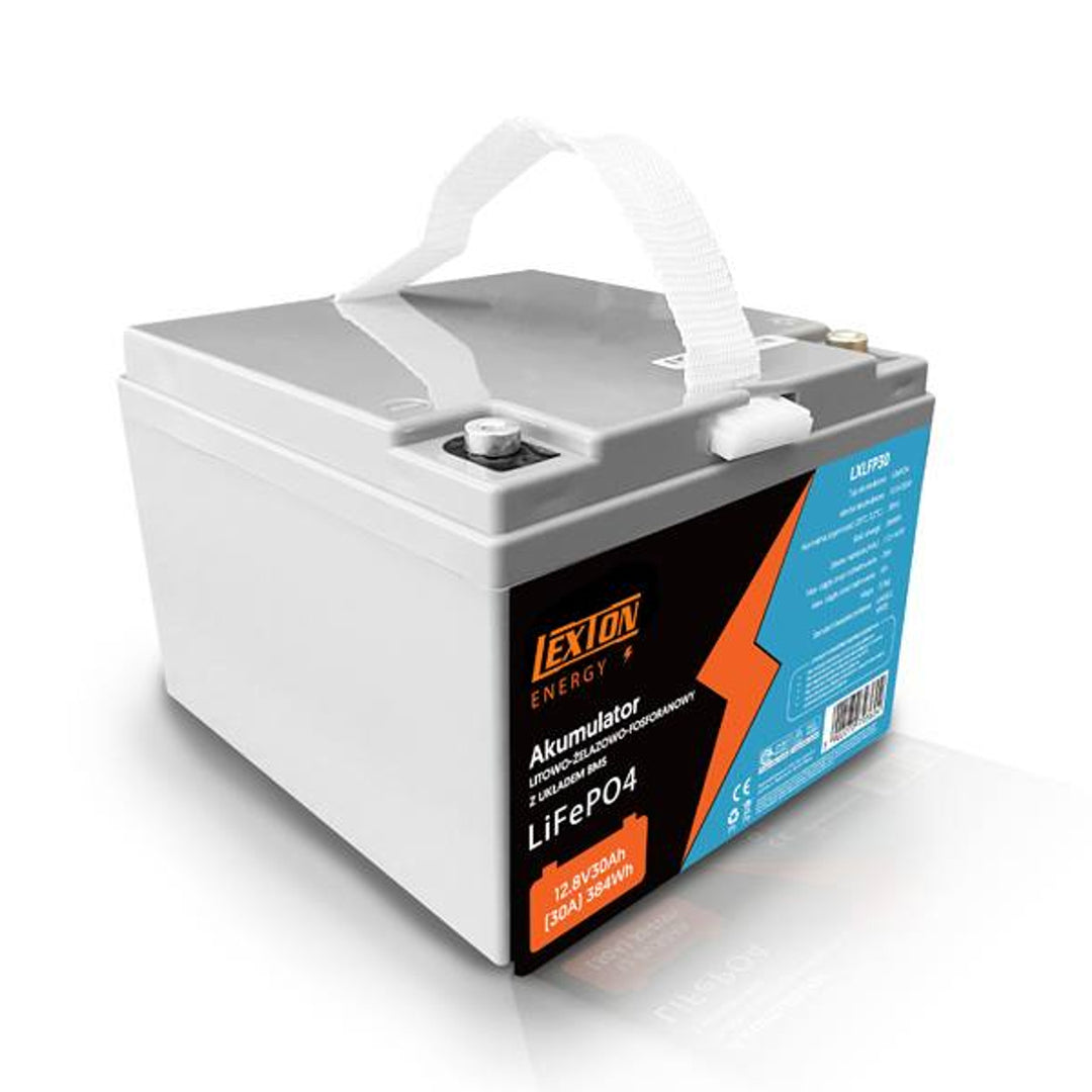 Batería LiFePo4 Lexton de litio-hierro-fosfato, con BMS, 12,8V, 30Ah, LXLFP30