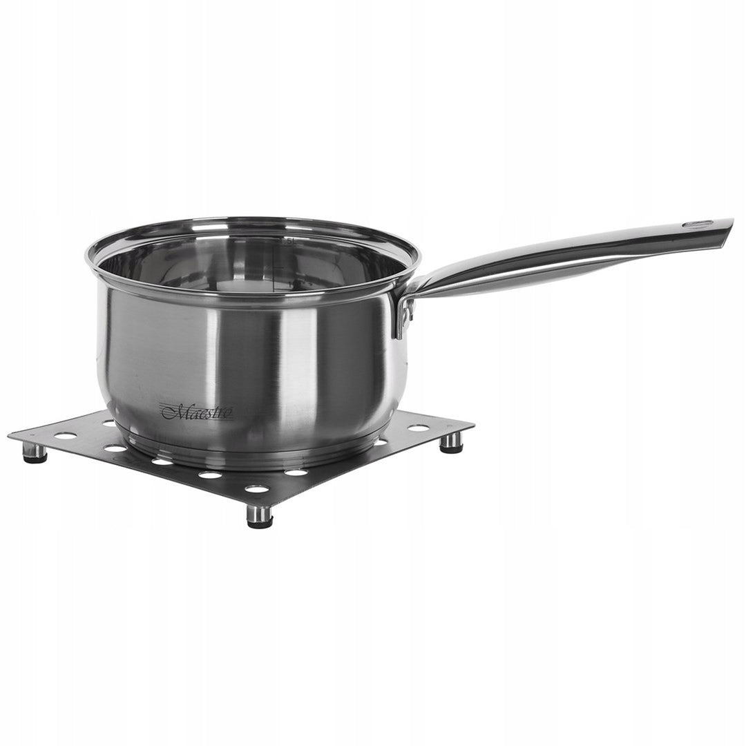Maestro MR-2021 Juego de 3 menajes de cocina, 9 piezas 1,5L, 2L, 3L, 5L, acero inoxidable, apto para lavavajillas, apto para todo tipo de cocinas, placa de cocción