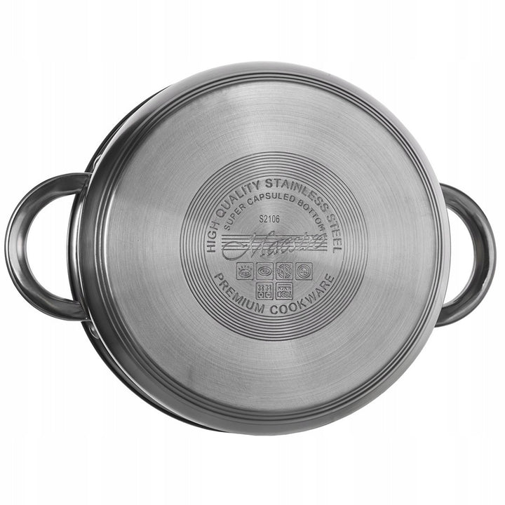 Maestro MR-2021 Juego de 3 menajes de cocina, 9 piezas 1,5L, 2L, 3L, 5L, acero inoxidable, apto para lavavajillas, apto para todo tipo de cocinas, placa de cocción