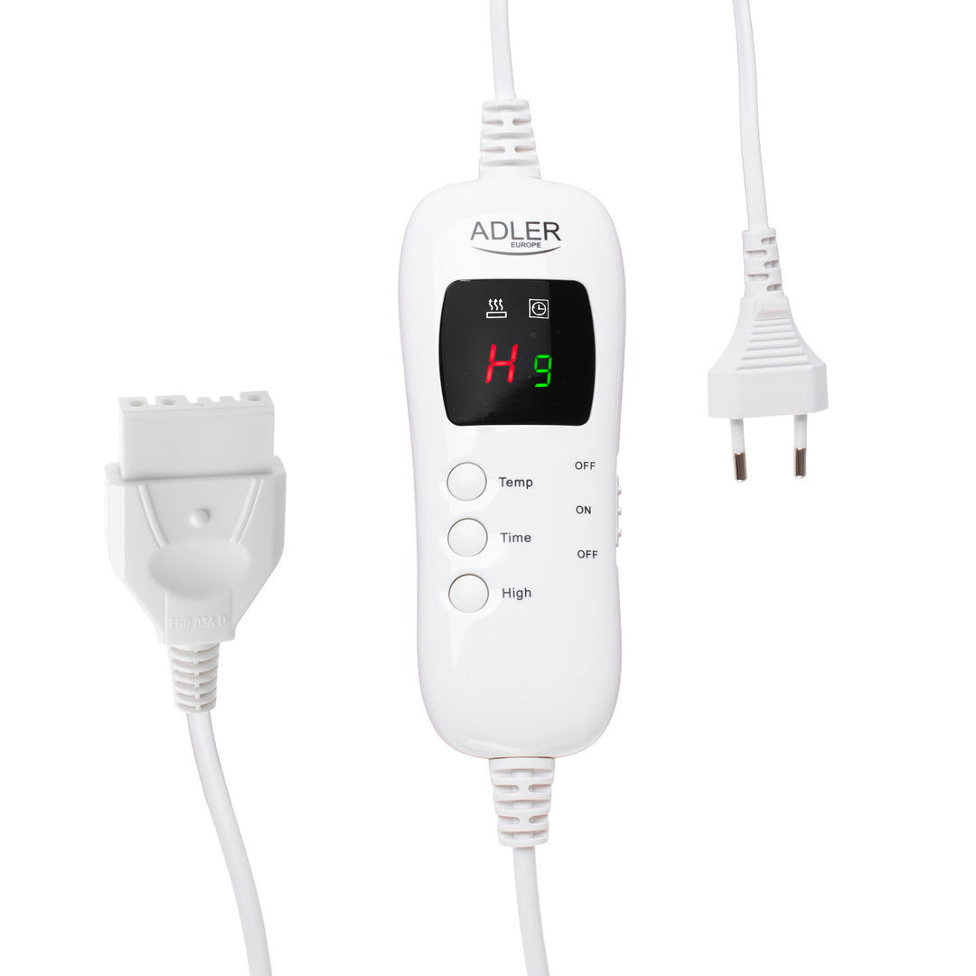 Adler AD 7443 Manta eléctrica, mando a distancia LCD, 7 niveles de calefacción, 160x180 cm