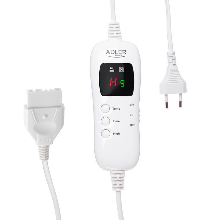 Adler AD 7443 Manta eléctrica, mando a distancia LCD, 7 niveles de calefacción, 160x180 cm