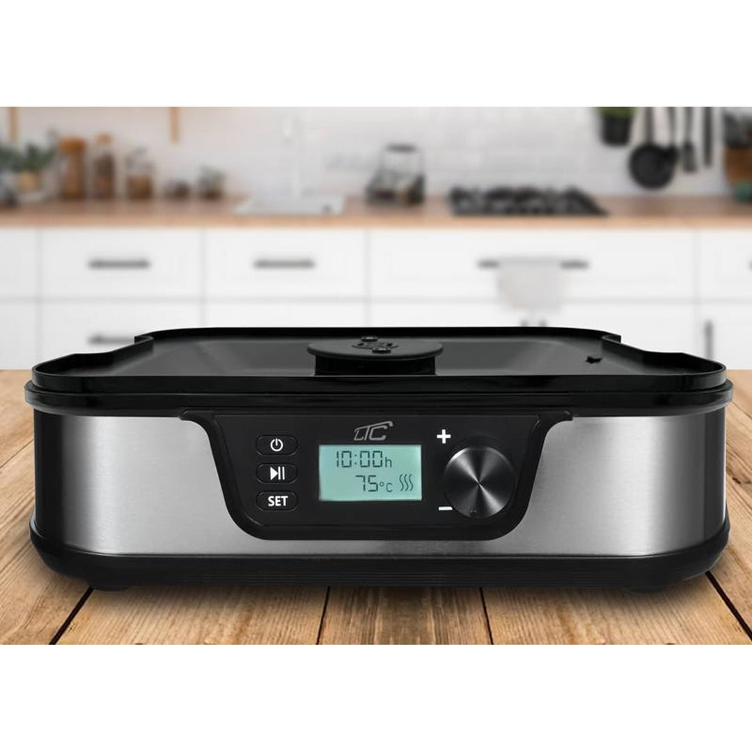 Secador para setas, verduras, frutas, carnes LTC, potencia regulable, base antideslizante, 5 bandejas, apto para lavavajillas, metal, con display, LXSR002