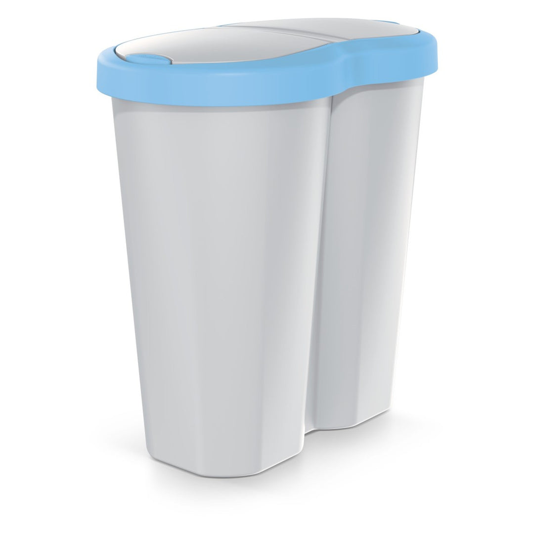 Papelera Compacta R Duo, azul/lavanda, capacidad 40L, un compartimento, dos tapas, NDRF40-2717C_427C