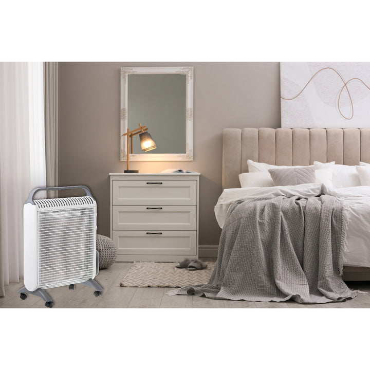 Convector calefactor, sobre ruedas, 2 niveles de potencia, máx. 2000W, termostato, AD 7750
