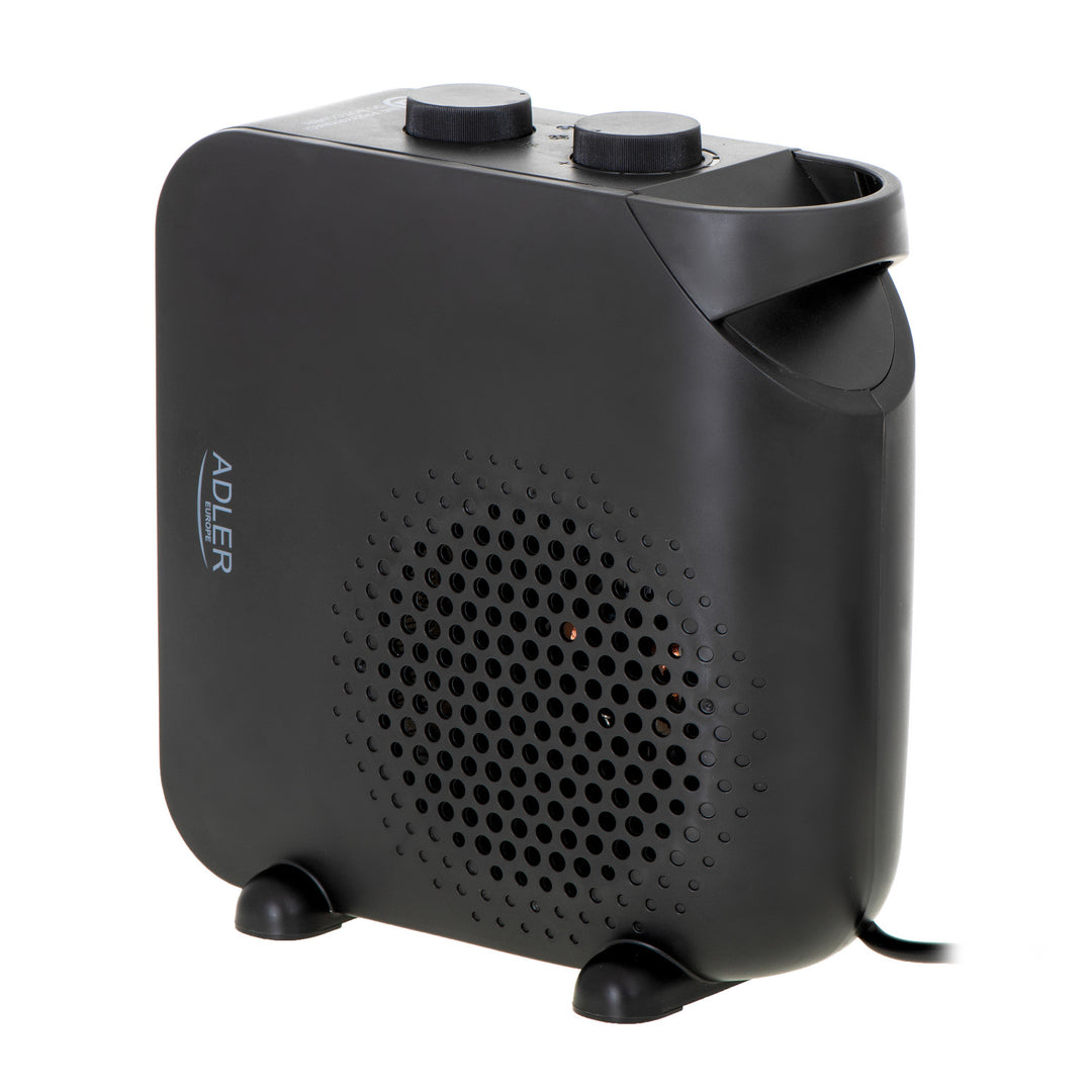 Termoventilador Adler, 2 niveles de potencia, máx. 2000 W, termostato, negro, AD 7725