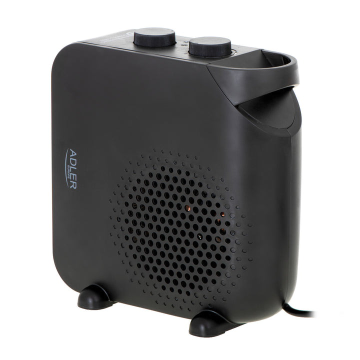 Termoventilador Adler, 2 niveles de potencia, máx. 2000 W, termostato, negro, AD 7725