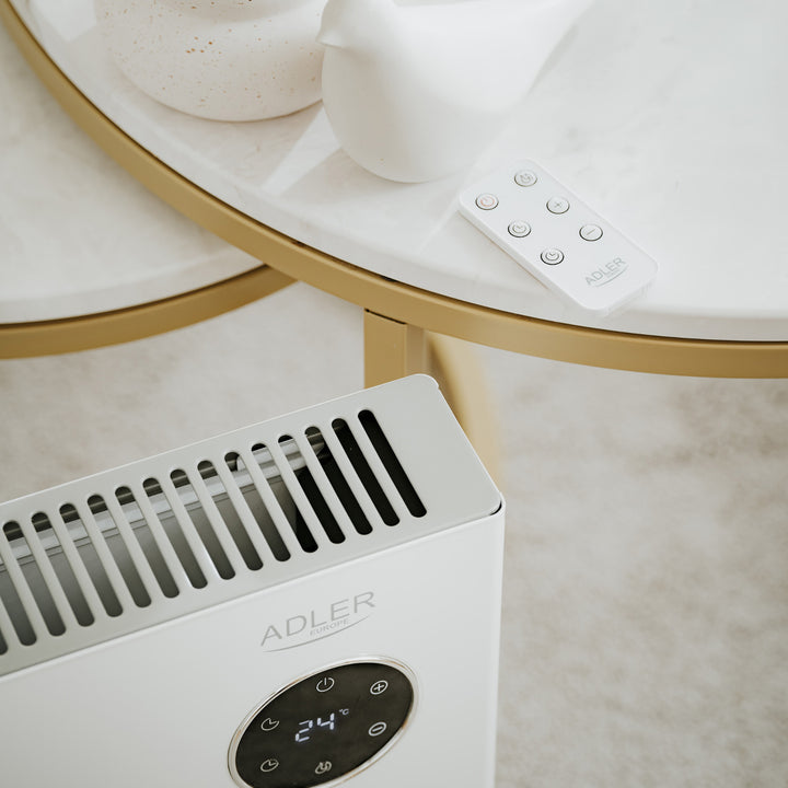 Convector Adler, pantalla LED, mando a distancia, 3 niveles de calefacción, termostato, máx. 2000W, AD 7752