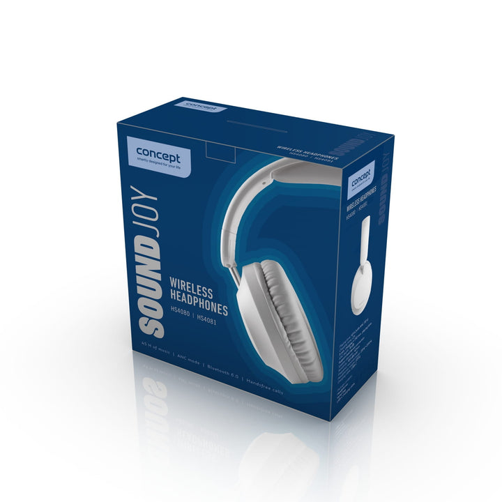 Auriculares intrauditivos inalámbricos Concept SoundJoy, hasta 45 horas de reproducción, Bluetooth 6.0, carga rápida, cancelación activa del ruido hasta 18 dB, blanco, HS4081
