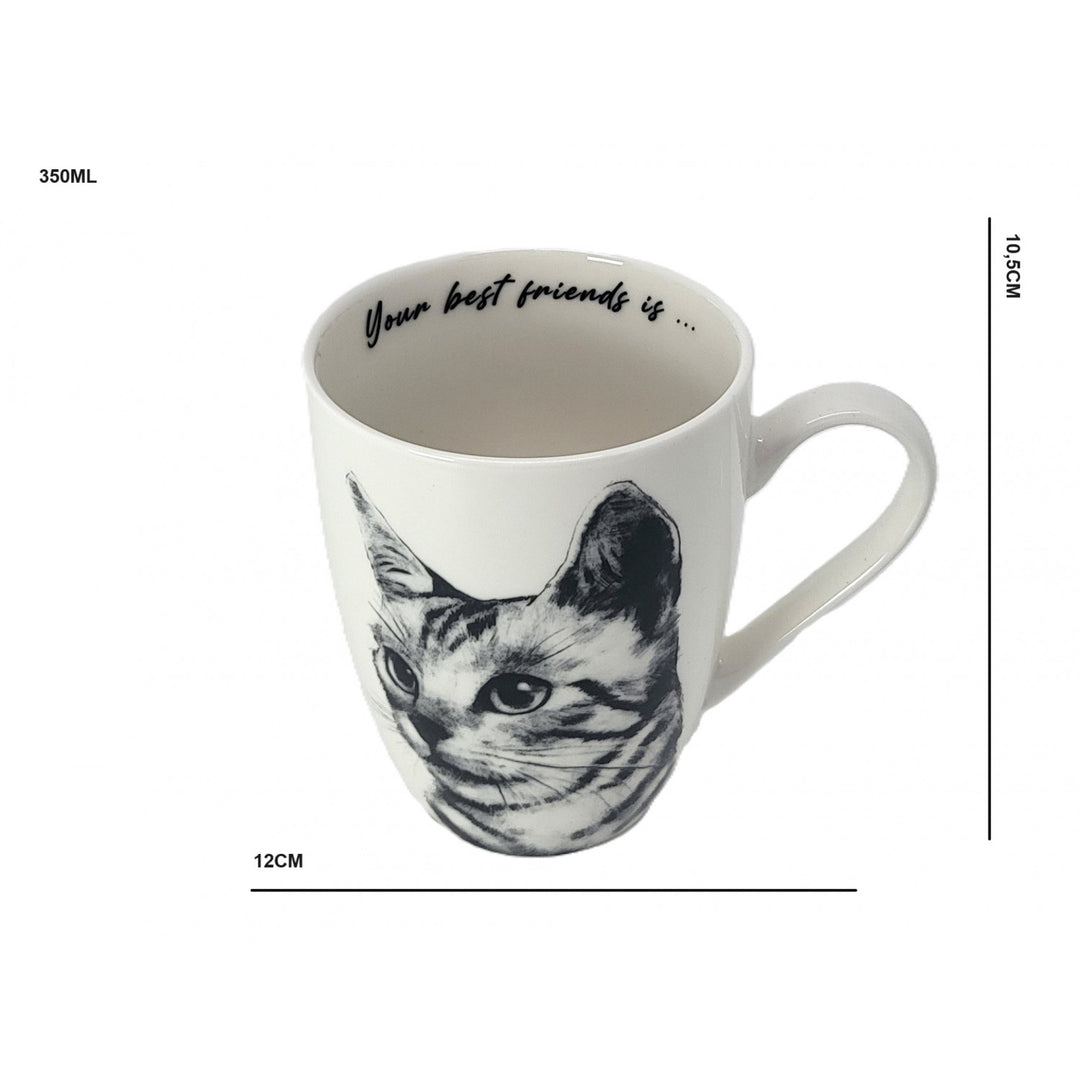 Taza de porcelana Reina Isabel, gato Sokake, 350ml, Q1-05218