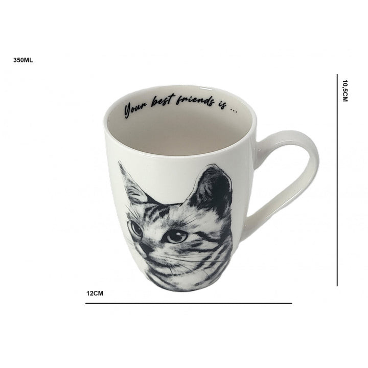 Taza de porcelana Reina Isabel, gato Sokake, 350ml, Q1-05218