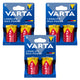 6 pilas alcalinas R-20 R20 D de 1,5 V Varta Longlife Max Power