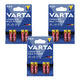 12 pilas R-03 R03 AAA de 1,5 V alcalinas Varta Longlife Max Power