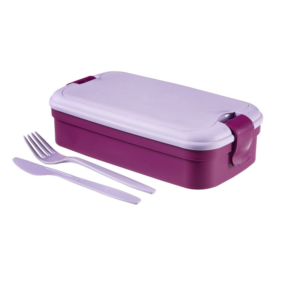 Curver Lunch & Go Recipiente Roxo para Café da Manhã com Talheres