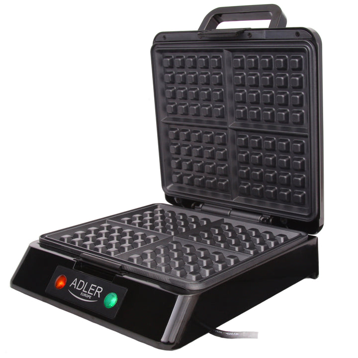 Máquina de waffles profissional para 4 waffles, 1300 W, sem BPA, 1300 W, 0 decibéis, preto Adler AD 3036