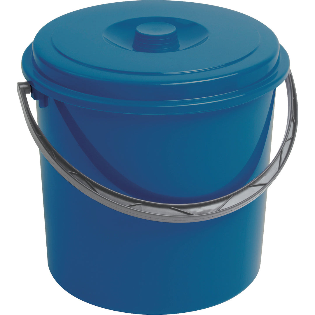 balde azul volume 12 L com tampa e alça Curver 03207