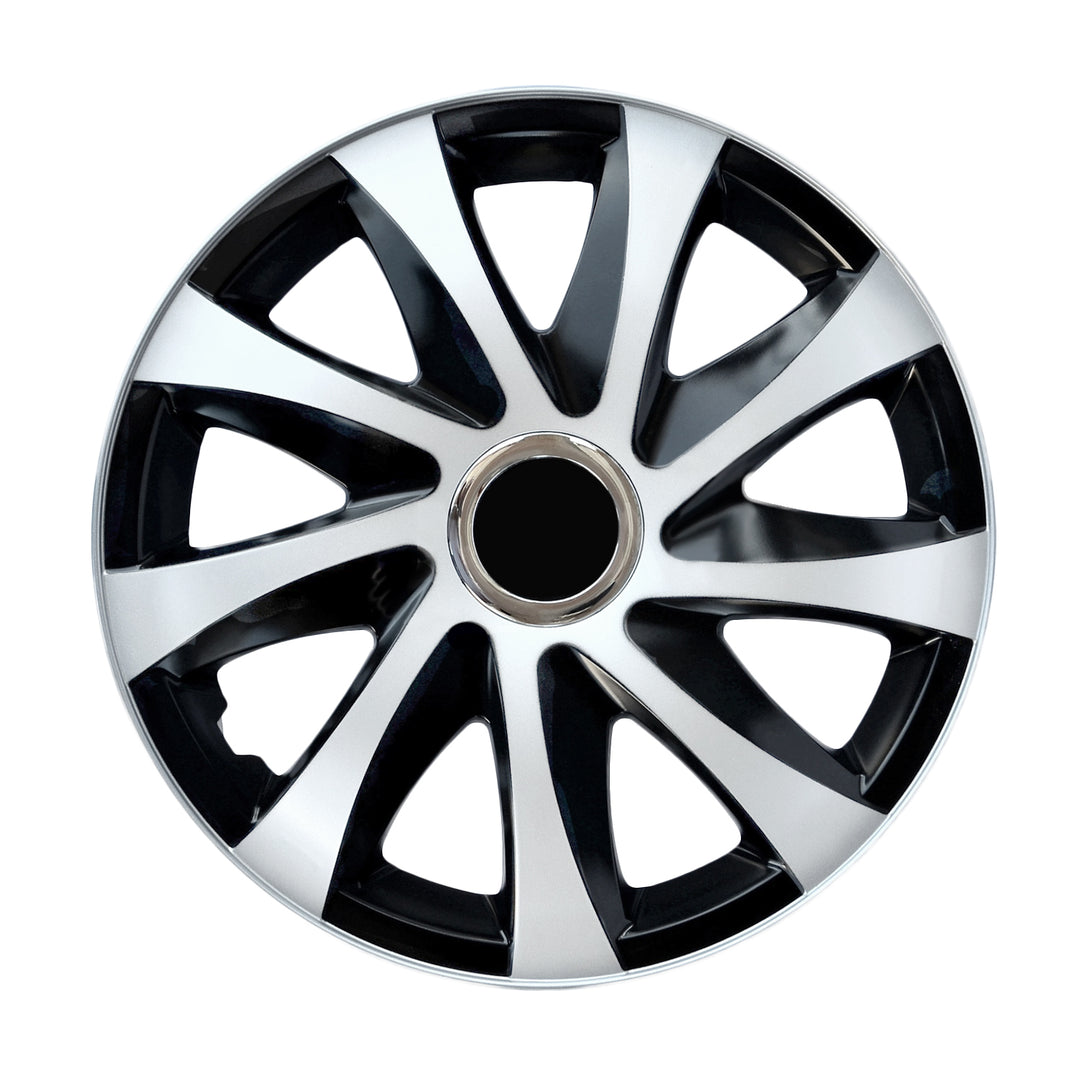 Tapacubos universales 14" NRM DRIFT Extra blanco/negro 4 piezas