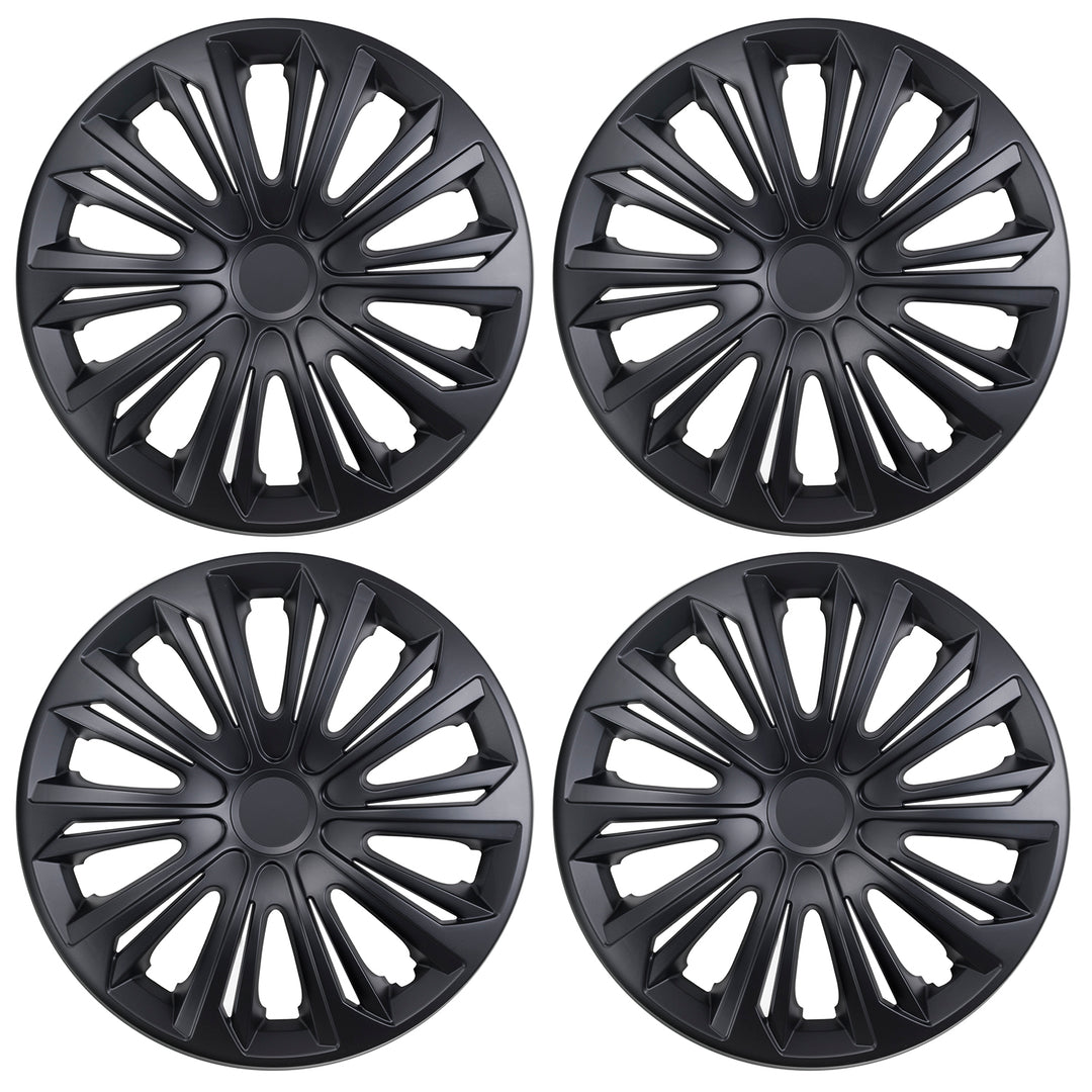 Tapacubos universales 15" NRM STRONG negro mate 4 piezas