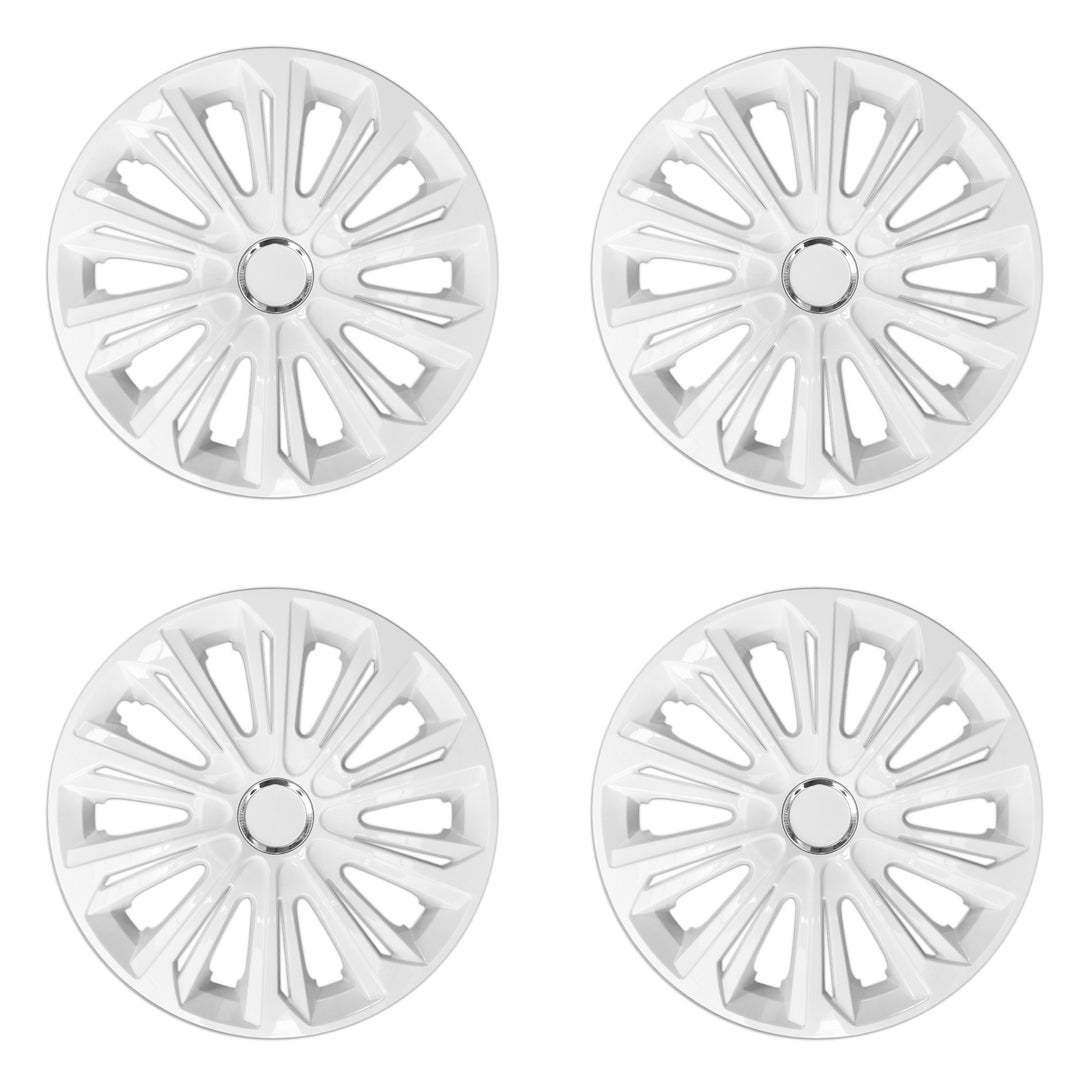 Tapacubos universales NRM STRONG 15" lacado blanco 4 piezas