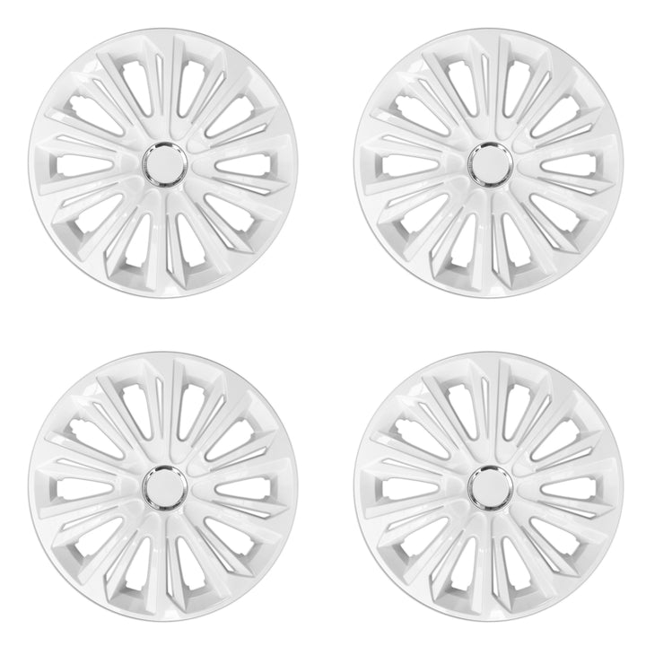 Tapacubos universales NRM STRONG 15" lacado blanco 4 piezas