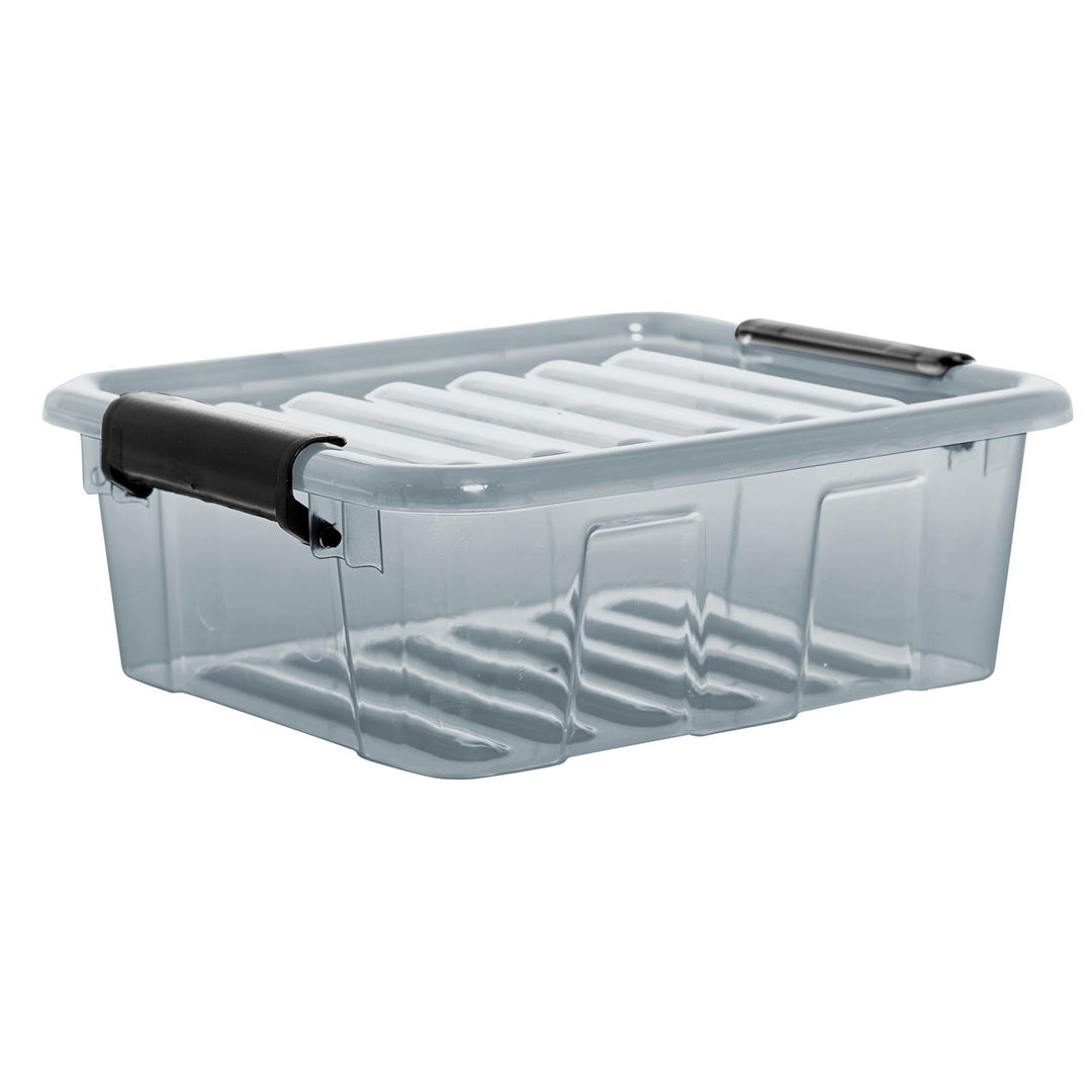Papelera con tapa Plast Team Home Box 1,6L gris transparente