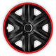 Tapacubos universales 14" NRM FAST LUX rojo 4 piezas
