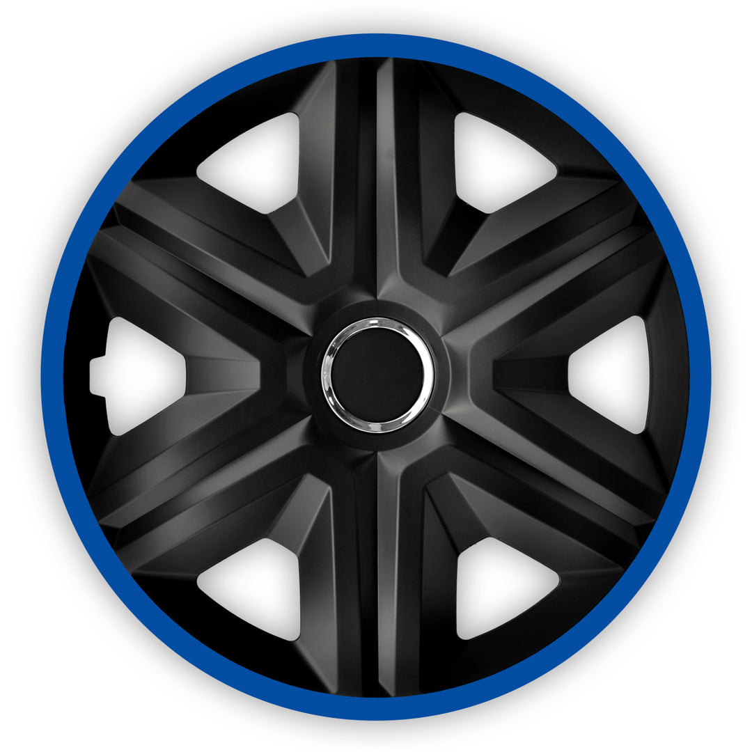 Tapacubos universales 14" NRM FAST LUX azul 4 piezas