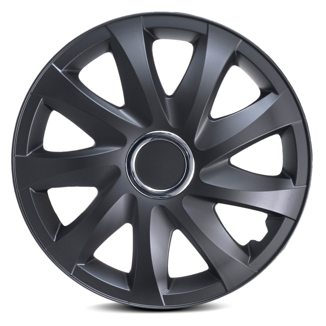 Tapacubos universales NRM DRIFT 15" negro mate 4 piezas