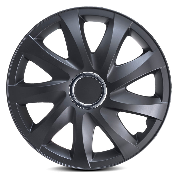 Tapacubos universales 16" NRM DRIFT negro mate 4 piezas
