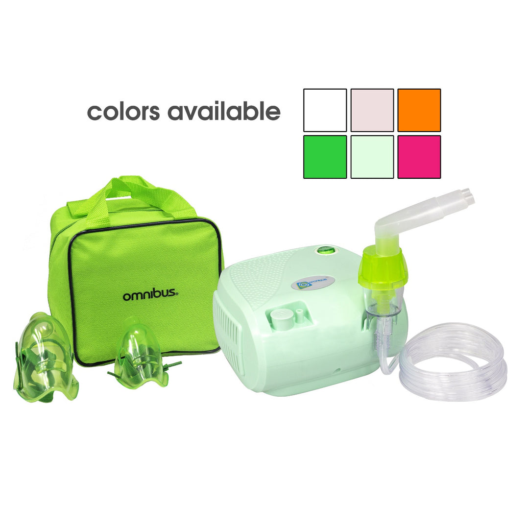 Inalador Omnibus, funcionamento contínuo, 2 máscaras, filtros de substituição, celadon, BR-CN116B