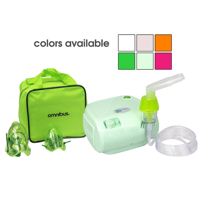 Inalador Omnibus, funcionamento contínuo, 2 máscaras, filtros de substituição, celadon, BR-CN116B